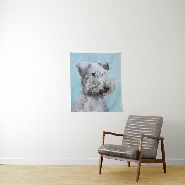 Tapiz Pintura de Cesky Terrier - Arte de Perro Original. (In situ)
