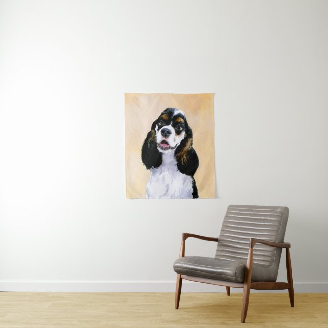 Tapiz Pintura de Cocker Spaniel (Parti) - Arte Perro Ori (In situ)