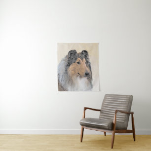Tapiz Pintura de Collie (Rough) - Arte de Perro Original