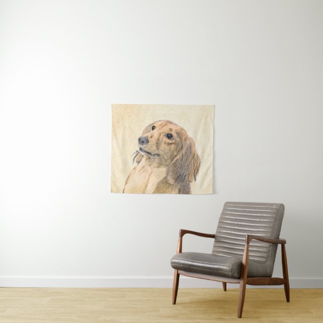 Tapiz Pintura de Dachshund (de cabello largo) - Arte Per (In situ (horizontal))