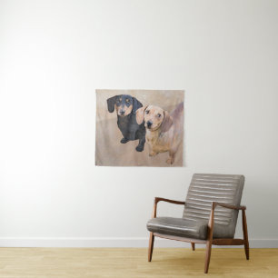 Tapiz Pintura de Dachshund (Liso) - Arte Original de Per
