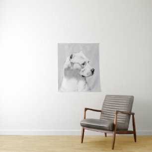 Tapiz Pintura de Dogo Argentino - Arte de Perro Original
