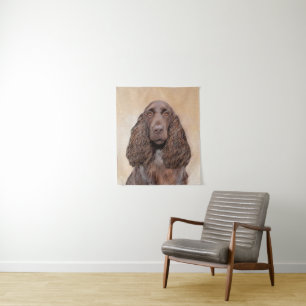 Tapiz Pintura de Field Spaniel - Arte original y lindo d