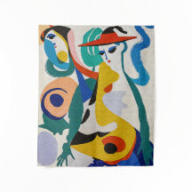 Pintura de figuras surrealistas abstractas y audac