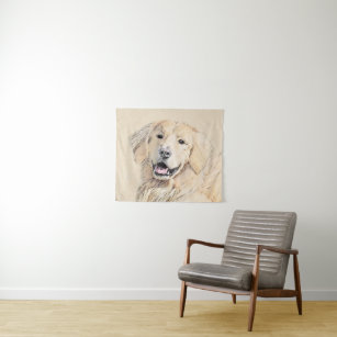 Tapiz Pintura de Golden Retriever - Cute original Dog Ar