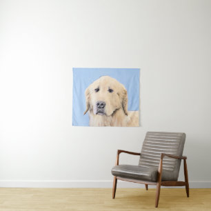 Tapiz Pintura de Golden Retriever - Cute original Dog Ar