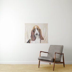 Tapiz Pintura de hebilla de basset - Arte de perro origi