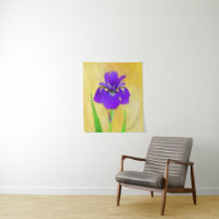 Pintura de iris con barba morada - Arte de flores 