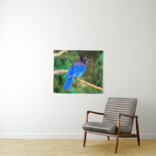Tapiz Pintura de Jay de Steller - Arte de pájaro salvaje