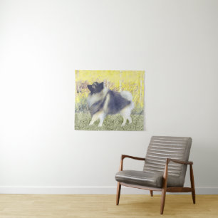 Tapiz Pintura de Keeshond Aspen - Arte Perro Original Cu