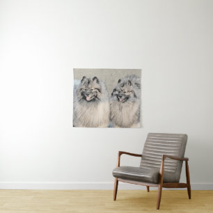 Tapiz Pintura de Keeshond Brothers - Arte Perro Original