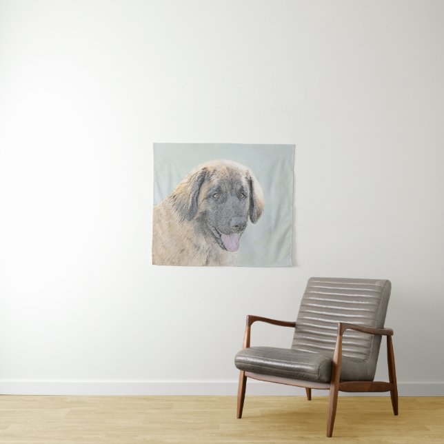 Tapiz Pintura de Leonberger - Arte de Perro Original. (In situ (horizontal))
