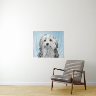 Tapiz Pintura de Lowchen - Arte de perro original lindo