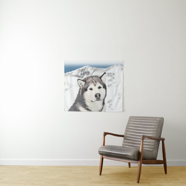 Tapiz Pintura de Malamute de Alaska - Arte de Perro Orig (In situ (horizontal))