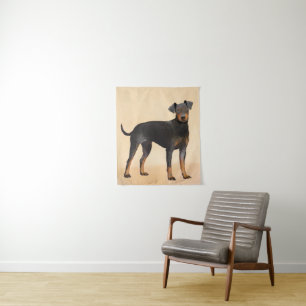 Tapiz Pintura de Manchester Terrier Arte Animal Original