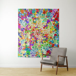 Tapiz Pintura de mano de puntos coloridos espirales 2