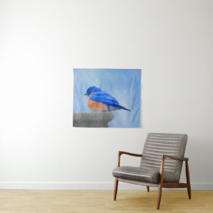 Tapiz Pintura de pájaro azul - Arte original de aves