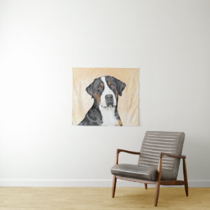 Tapiz Pintura de perro de la montaña suiza - Arte origin