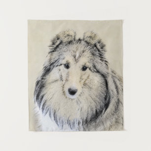 Tapiz Pintura de perro pastelero de Shetland - Arte de p