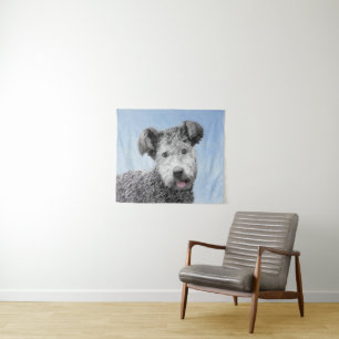 Tapiz Pintura de Pumi - Arte de Perro Original.