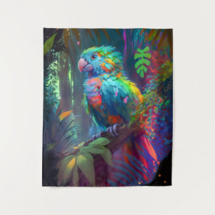 Tapiz Pintura de retrato de animales de raza loro