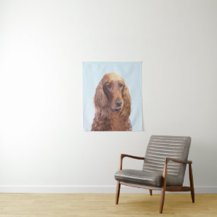 Tapiz Pintura de Setter Irlandés - Arte Original de Perr