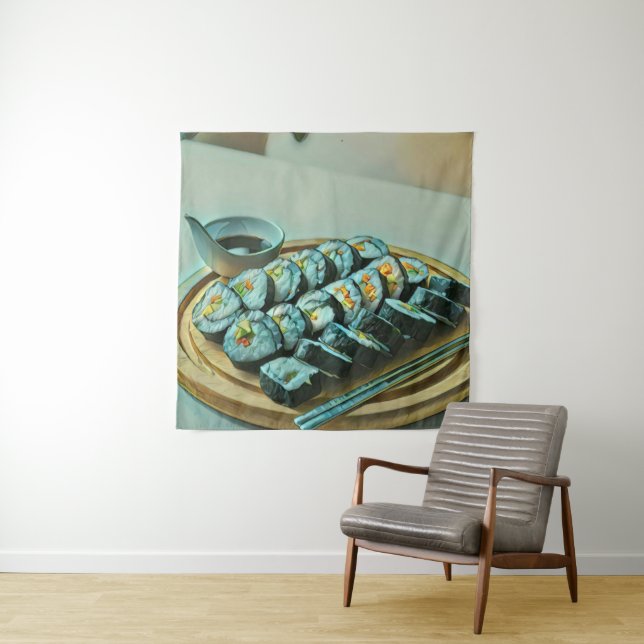 Tapiz Pintura de sushi vintage (In situ)