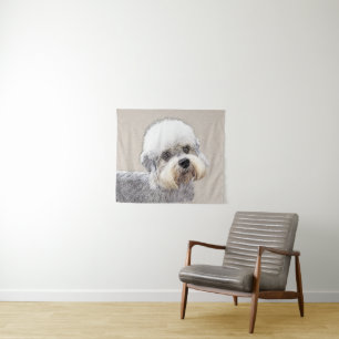 Tapiz Pintura de Terrier Dandie Dinmont Arte Original de