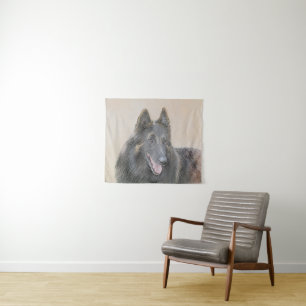 Tapiz Pintura de Tervuren belga - Arte de perro original