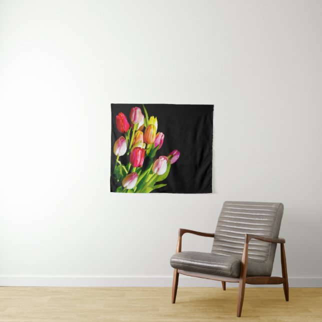 Tapiz Pintura de tulipán - Arte de flores original (In situ (horizontal))