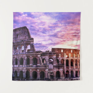 Tapiz Pintura del Coliseo en Roma al atardecer