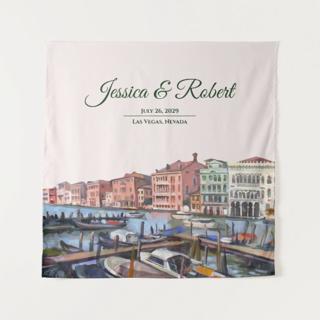 Tapiz Pintura del Gran Canal, Venecia, Boda de Italia (Anverso)