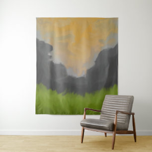 Tapiz Pintura del paisaje del cielo dorado