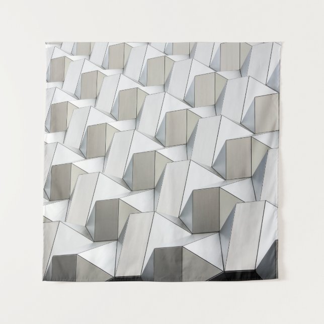 Tapiz Pintura geométrica abstracta blanca (Anverso)