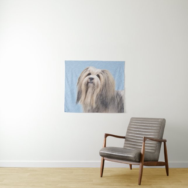 Tapiz Pintura Havanesa (plateada) - Arte de Perro Origin (In situ (horizontal))