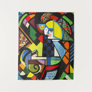 Tapiz Pintura Modernista Geométrica Abstracta Colorida