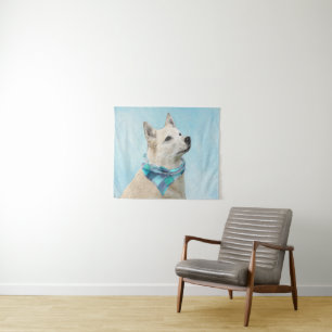 Tapiz Pintura noruega de Buhund - Arte original de perro