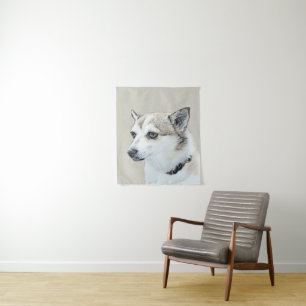 Tapiz Pintura noruega de Lundehund - Arte original del p