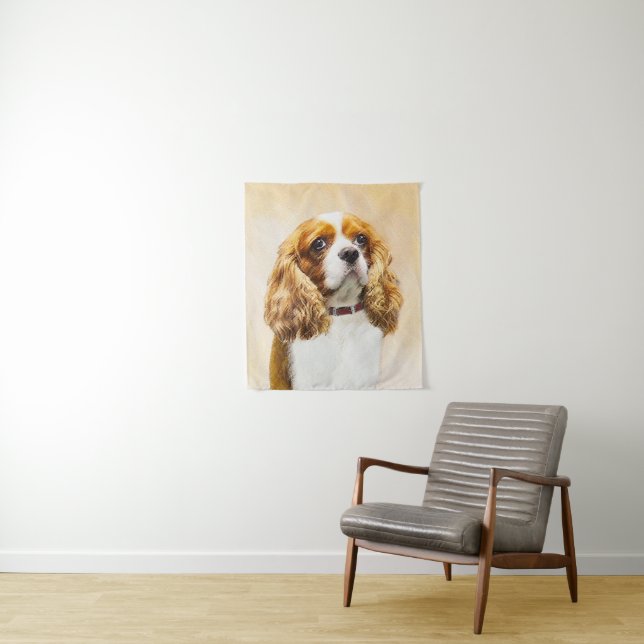 Tapiz Pintura original de Cavalier King Charles Spaniel (In situ)