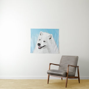 Tapiz Pintura Samoyed - Arte Perro Original Cuto
