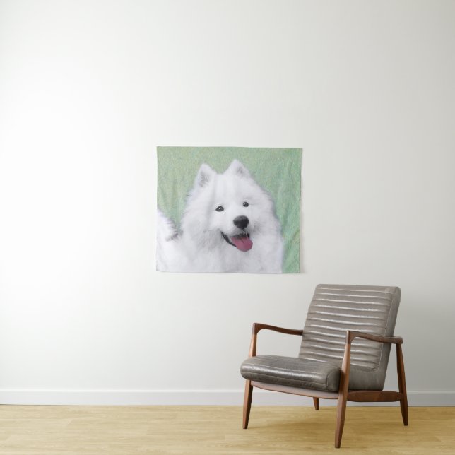 Tapiz Pintura Samoyed - Arte Perro Original Cuto (In situ (horizontal))