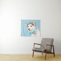 Pintura siberiana Husky de pipa - Arte original de