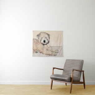 Tapiz Pintura Terrier de Ruedas Recubiertas Blancas Arte