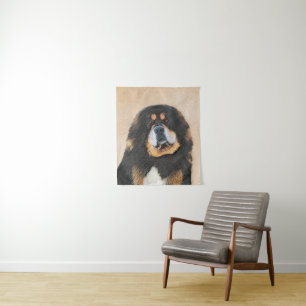Tapiz Pintura tibetana de escaramuzas - Arte de perros o