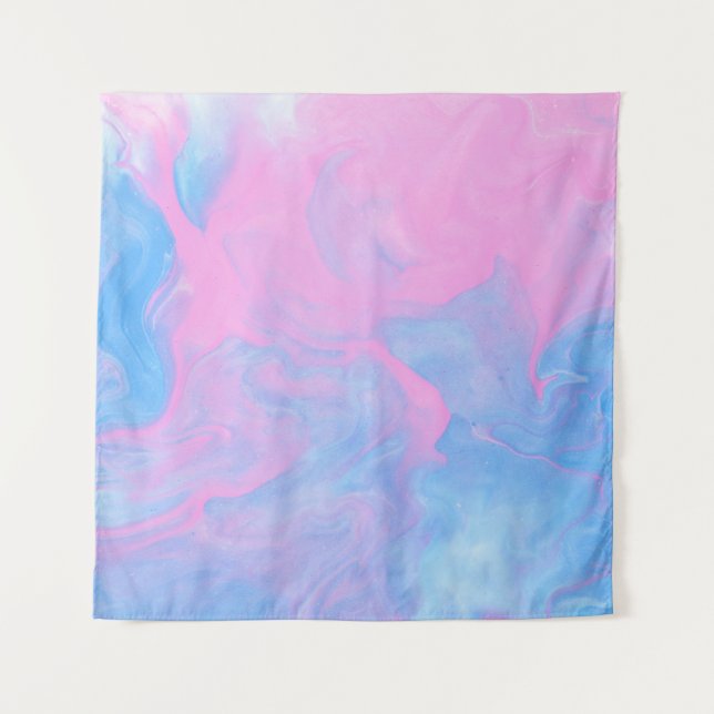 Tapiz PINTURA verde azulada Y BLANCA ABSTRACTA (Anverso)