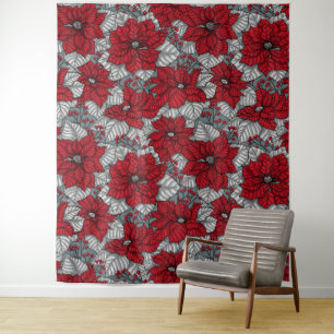 Tapiz Pinturas rojas y bayas, diseño de Navidades