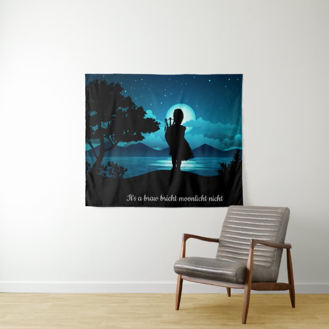 Tapiz Piper escocés en luna brillante (In situ (horizontal))