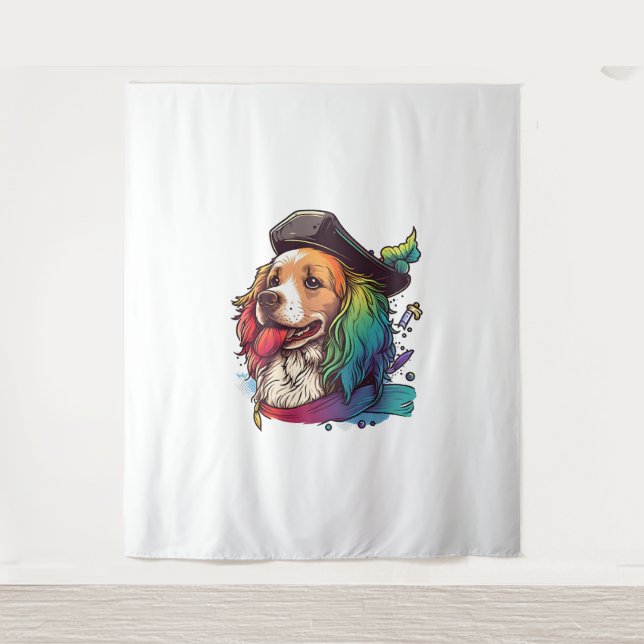 Tapiz Pirata de perro de Golden Retriever (Anverso)