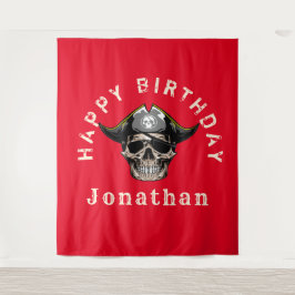 Tapiz Pirate Skull Red