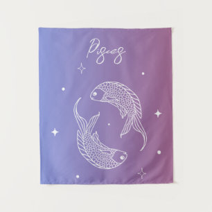 Tapiz Pisces zodiac horoscopio estrella gradiente